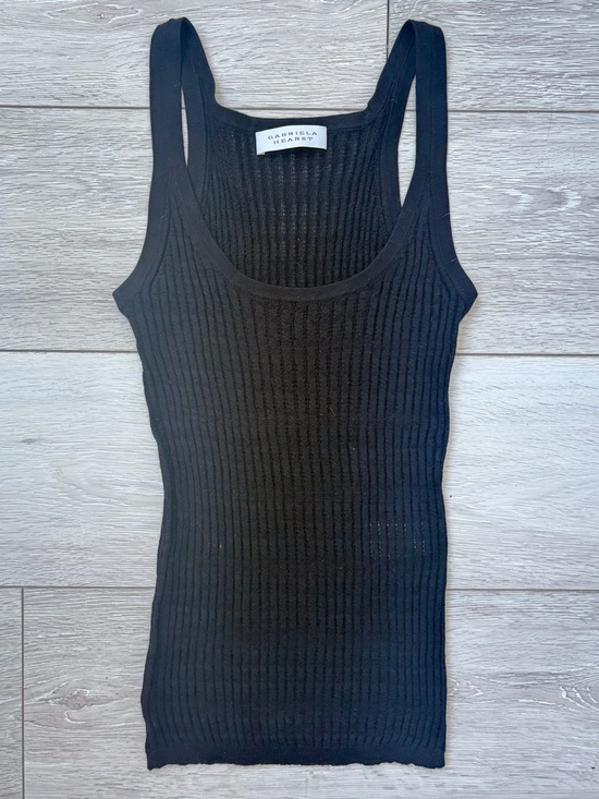 Gabriela Hearst Tops - Gabriela Hearst Cashmere Black Ribbed Tank Top